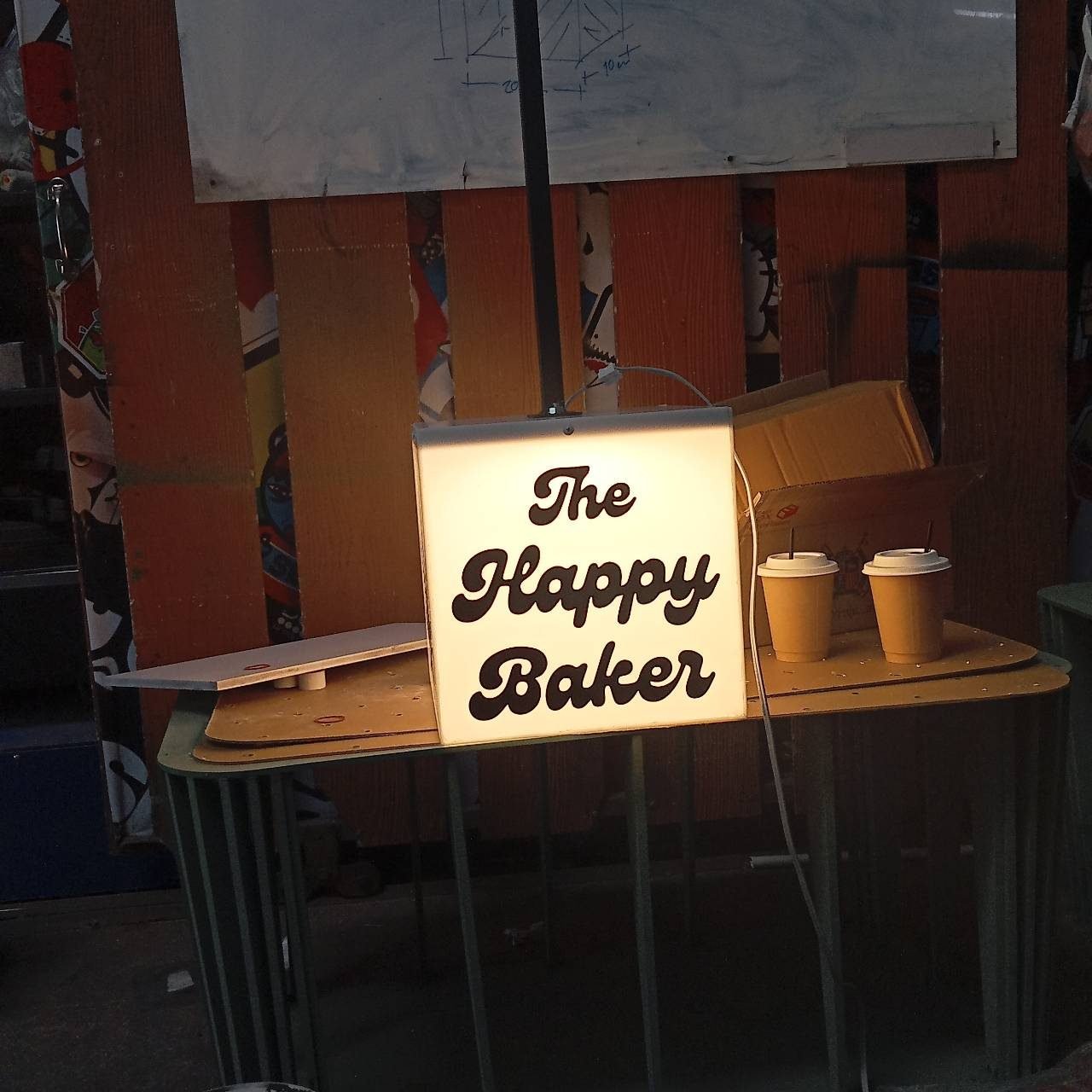 ป้ายกล่องไฟ The Happy Baker